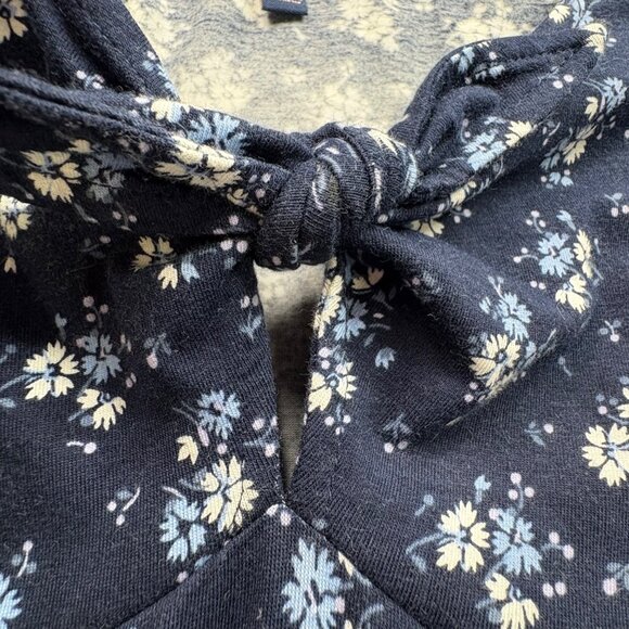 Aeropostale‎ Dress Womens L Navy Floral Knot Keyhole Detail Mid Thigh Beach - Picture 7 of 15